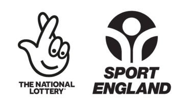 Black and white logo of Sport England and The National Lottery.